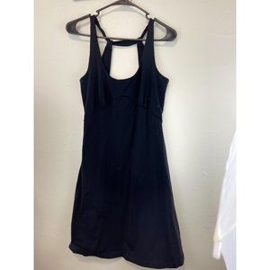 Women's Boston Proper Small Dress Nylon Spandex Black Scoop Neck Midi